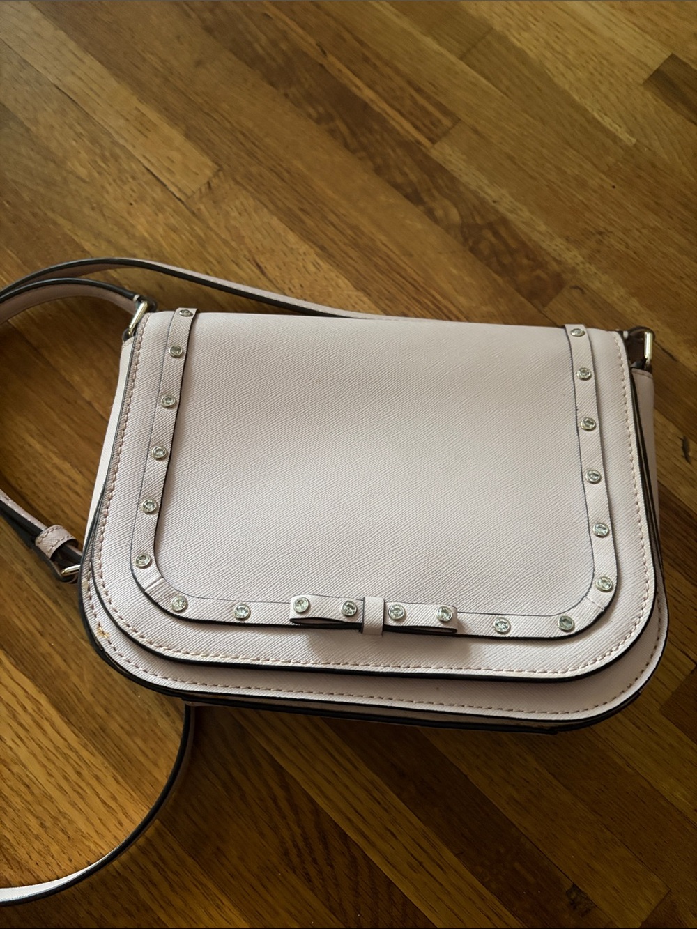 Kate Spade Laurel Way Carsen Vellum Pink Studded Crossbody 8.5 x 6.5” x 2”NWOT